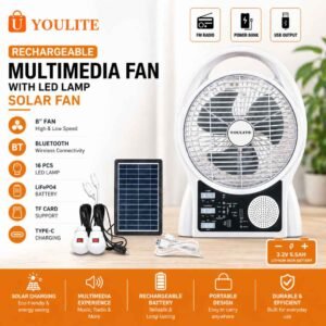 Solar FM Fan With Bulb Y229