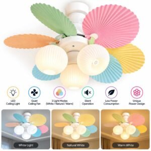 Flower Ceiling Fan + Light Y322